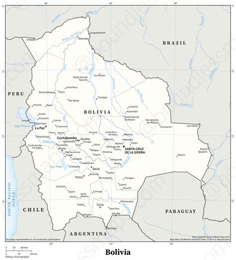 Bolivia Vector Map Minimalist Political AI PDF Boundless Maps