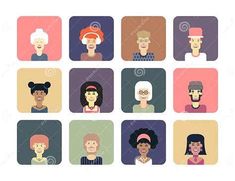 Avatars Set Of Funny Characters Men And Women Stock Illustration Illustration Of Caucasian