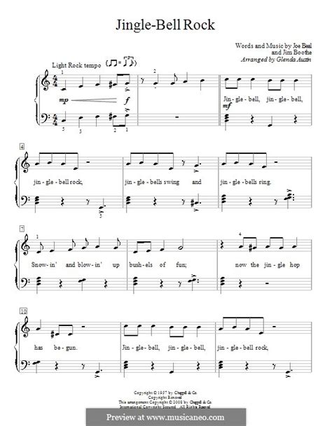 Jingle Bell Rock For Piano Von J Boothe J Beal Noten Auf Musicaneo