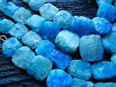 Raw Blue Chalcedony Beads Aqua Blue Chalcedony Nuggets Full