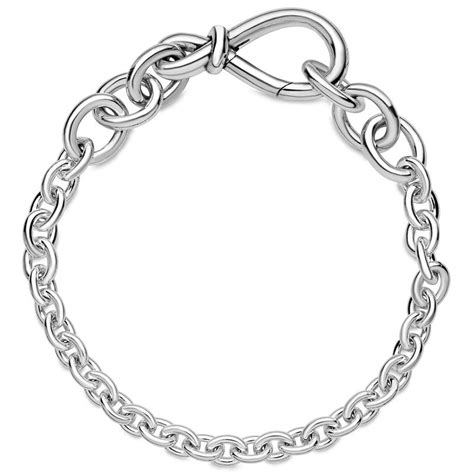 Original Chunky Infinity Knot Chain Bracelet Bangle Fit 925 Sterling