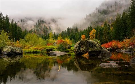 Wallpaper Landscape Forest Fall Mountains Lake