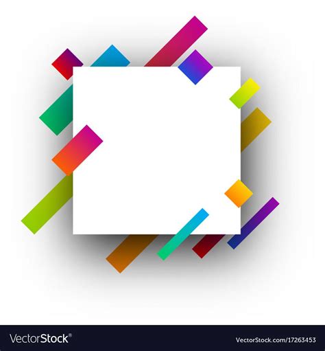 Colorful Square Abstract Background On White Vector Image Poster