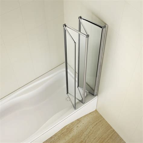 Aica 245 Folds Bathroom Folding Bath Shower Screen Tempered Glass