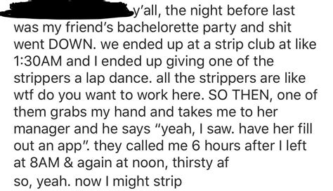 Give A Stripper A Lap Dance Automatic Job Offer Rthathappened