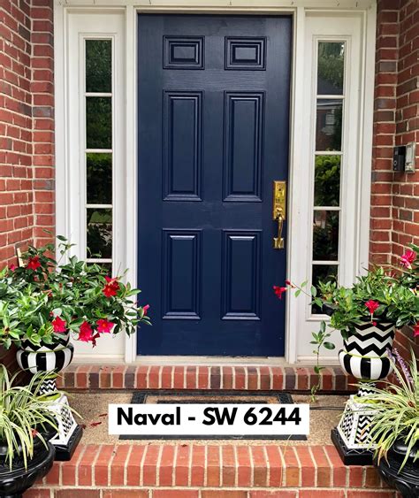 Naval ~ Sw 6244 ~ Sherwin Williams ~ Blue Front Door Brick House