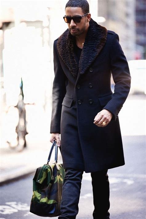 It's not made from camel hair—no option under a grand will ever be. Men's Black Fur Collar Coat, Black Crew-neck Sweater, Navy ...