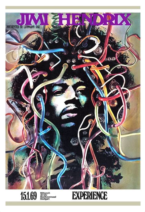 Jimi Hendrix Concert Poster Psychedelic Poster 13 X19 Print 60s Psychedelic Art Design