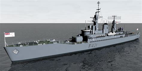 Hmnzs Canterbury F421 Leander Class Frigate 3d Model Cgtrader