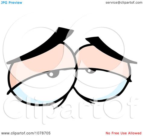 Clipart Pair Of Exhausted Eyes Royalty Free Vector Illustration By