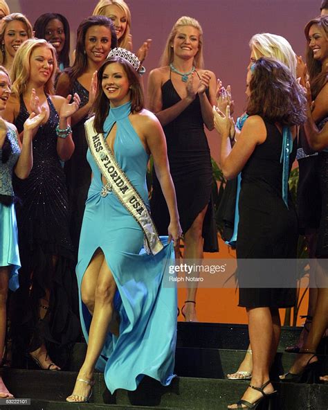 Miss Florida Usa 2005 Melissa Witek Walks On Stage During The Miss