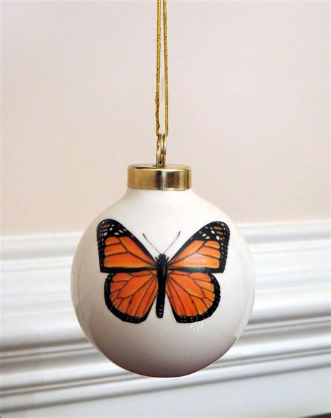 Monarch Butterfly Ornament Porcelain Ball Christmas By