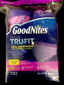 Goodnites Tru Fit Real Underwear W Nighttime Protection Girls Starter