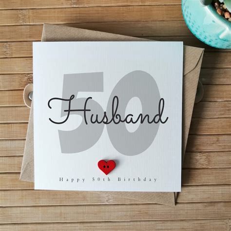 Husband 50th Birthday Card Handmade 50th Birthday Card For Etsy Uk