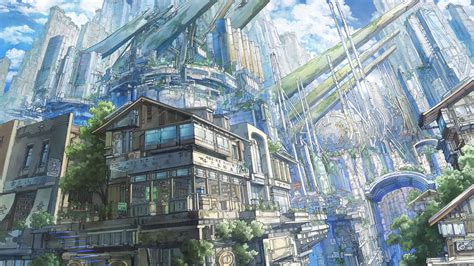 Download 3840x2160 Fantasy City Sci Fi Buildings Towers Artwork