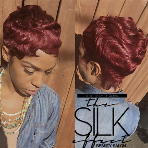 Cuts that are styled this way are great because it gives the hair more movement and personality. QuickWeave 27 piece Waves #WavesAndCurls Black hair Short ...