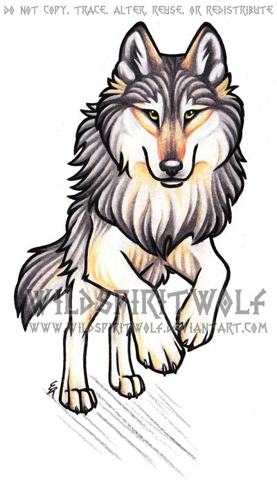 Swiftly Running Wolf Color Tattoo By Wildspiritwolf On Deviantart Dog