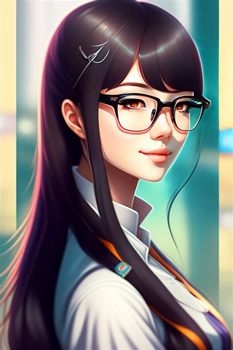Lexica Anime Girl With Rimless Glasses Nerdy Nerd Glasses Anime Style