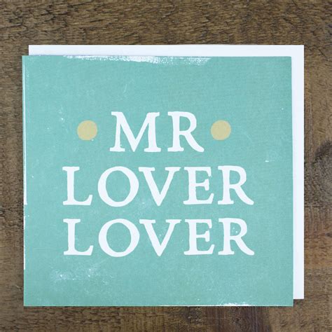 Mr Lover Lover Card By Zoe Brennan