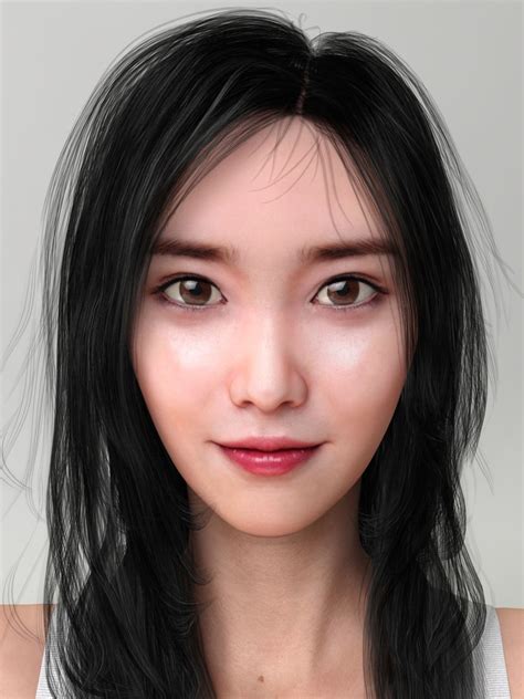 Realistic Korean Beauty 3d Model Fbx Ma Mb 1 3d Model Korean Beauty Model