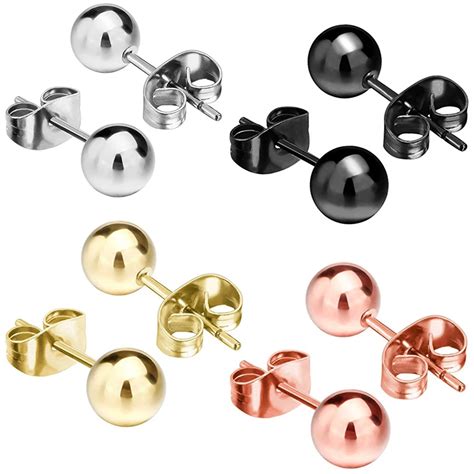 Wholesale Pieces L Surgical Stainless Steel Round Ball Stud Earrings Awse In Stud