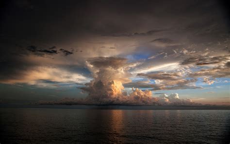 Wallpaper Sunlight Sunset Sea Reflection Sky Clouds Sunrise