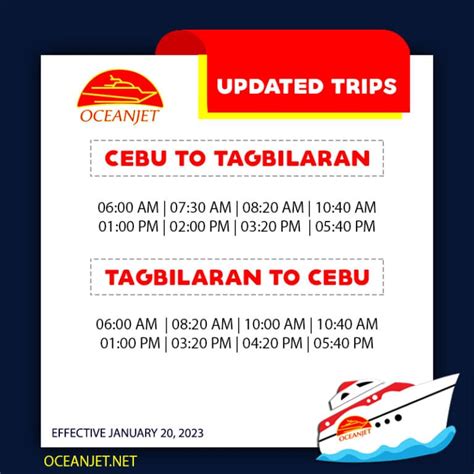 Oceanjet Ferry Schedule 2023 Cebu To Bohol And Cebu To Ormoc Phbus Tickets Ferry Online Booking