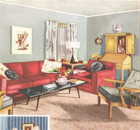 Vintage Art Deco Living Room Living Room Mid Century Decor 1950s