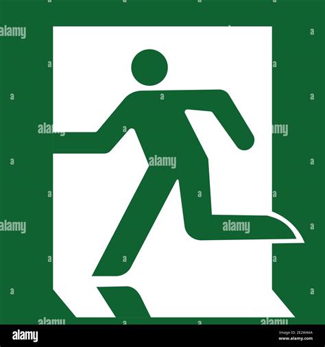 Emergency Exit Left Iso 7010 Green Vector Stock Vector Image And Art Alamy