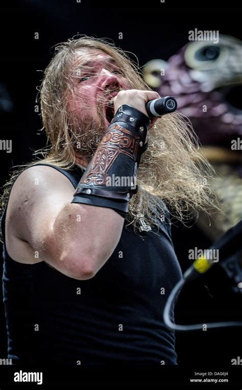 toronto ontario canada 10th july 2013 johan hegg vocalist for swedish melodic metal band