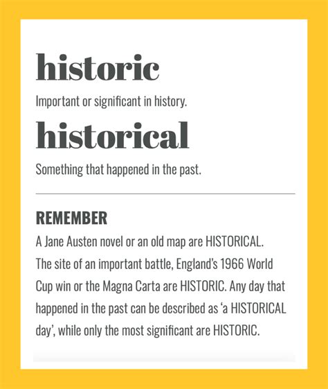 Historic Vs Historical Simple Tips To Help You Remember The Difference