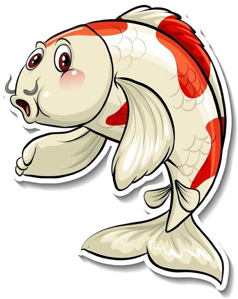 Koi Carp Fish Cartoon Sticker 3093800 Vector Art At Vecteezy