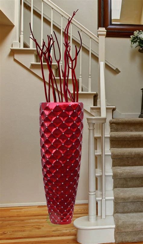 Modern Red Tall Floor Vase 44 Inch Tall Floor Vases Floor Vase