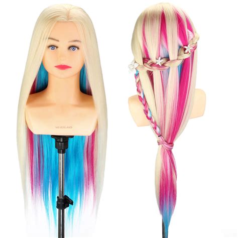 26 28 Colorful Hairdressing Long Hair Styling Mannequin Doll Training Head Uk Ebay