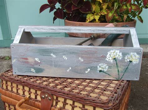 Each piece is slightly different, and that only adds to how special it looks while adorning your space. I found this great wooden box at Habitat. After some paint, it's perfect for my garden tools ...