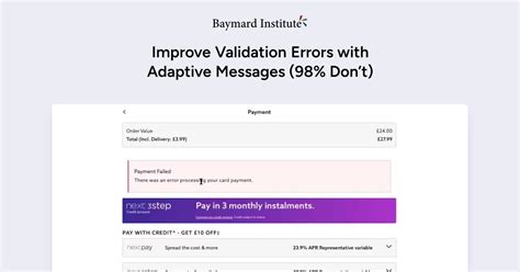 Improve Validation Errors With Adaptive Messages Articles Baymard