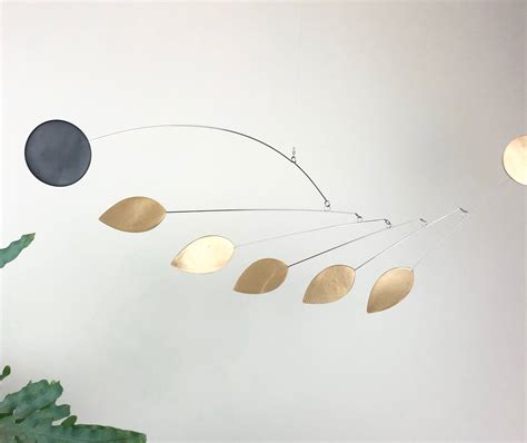 Brass And Black Hanging Mobile Kinetic Mobile Art Mobile Etsy