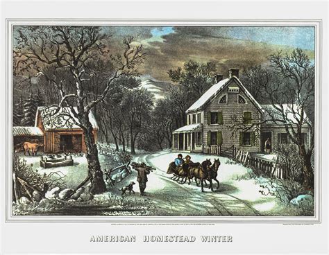 Currier And Ives American Homestead Winter 1868 15 Etsy