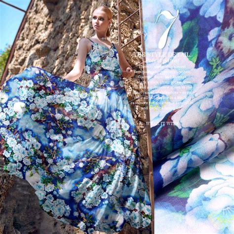 Floral Print Silk Chiffon Fabric 8mm Width53 135cm100 Pure Silk Chiffon Dress Fabric Natural