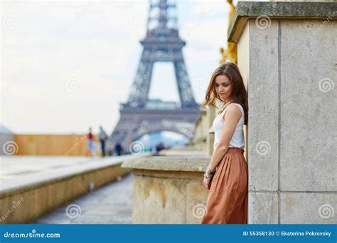 Beautiful Young Parisian Woman Stock Photo Image Of Elegant French