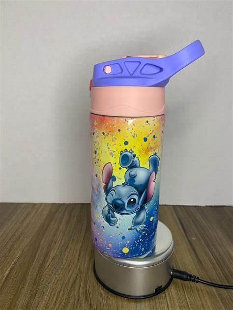 Stitch 12 Oz Kids Water Bottle Thermos Back To School Etsy