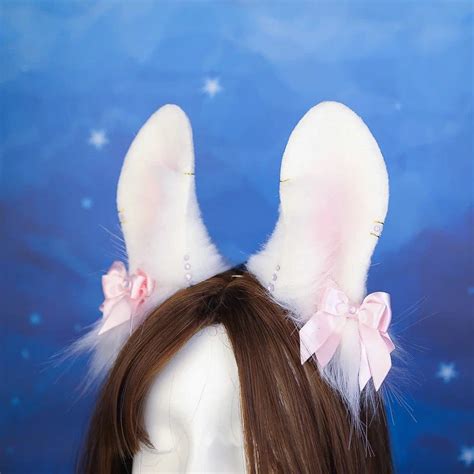 White Bunny Ears And Tail Set Nekotomori