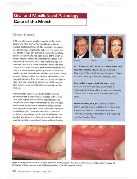 Pdf Oral And Maxillofacial Pathology Case Of The Month