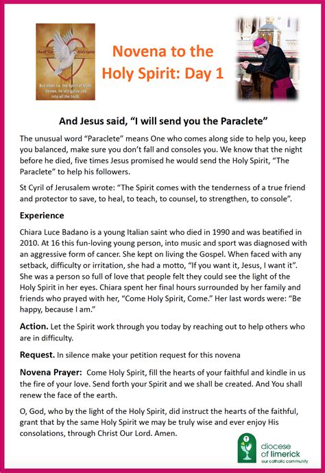 Novena To The Holy Spirit Day 1 Limerick Diocese