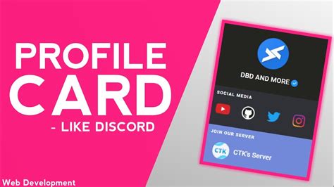 Create Your Own Discord Profile Card Using Bootstrap Youtube