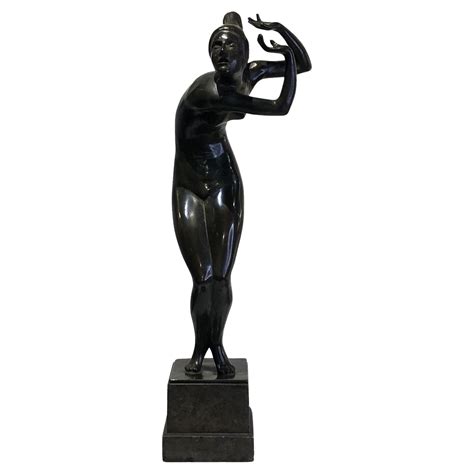 20th Century Art Deco Style Bronze Of A Semi Nude Female Dancer For