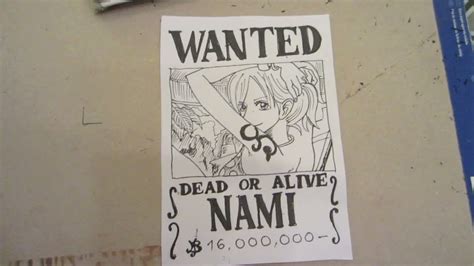 How To Draw Wanted Poster Of Nami Youtube