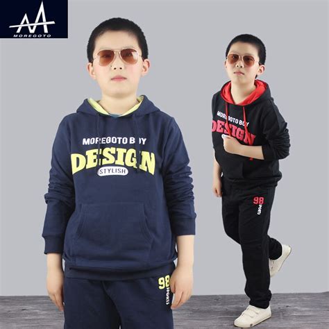 Spring New Casual Boy Tracksuit Pullover Jogging Set Childen Hoodies