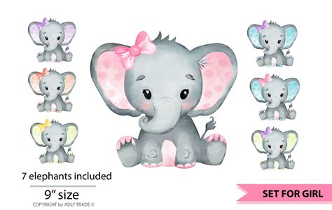 I clicked through every one of them to make sure none of the links were broken or redirected to something else. Elephant Girl Watercolor Clipart Set (Graphic) by ...