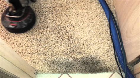The carpet is first vacuumed, and then a chemical solution is sprayed on to it with a hand pump or electric sprayer. Nylon carpet cleaning heavy traffic areas - YouTube